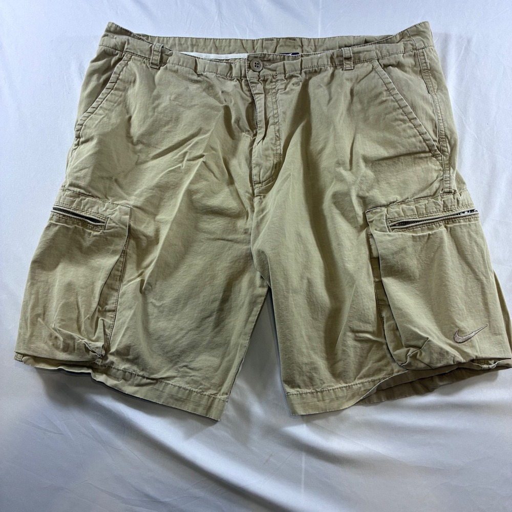 Nike Mens Khaki Ripstop Cargo Shorts Size‎ 38 Tan Cotton Utility RN56323